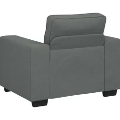 vidaXL Conjunto de sofá de 3 piezas con cojines de tela Gris oscuro New