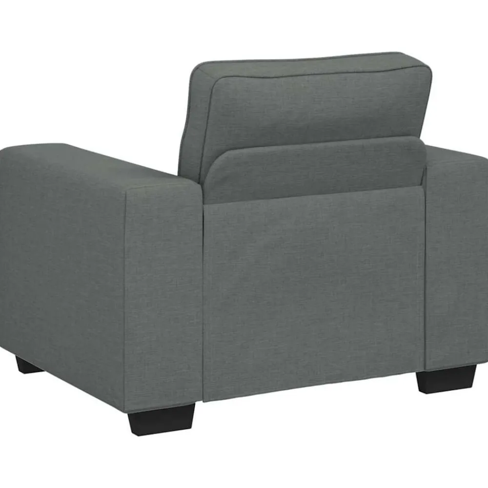 vidaXL Conjunto de sofá de 3 piezas con cojines de tela Gris oscuro New