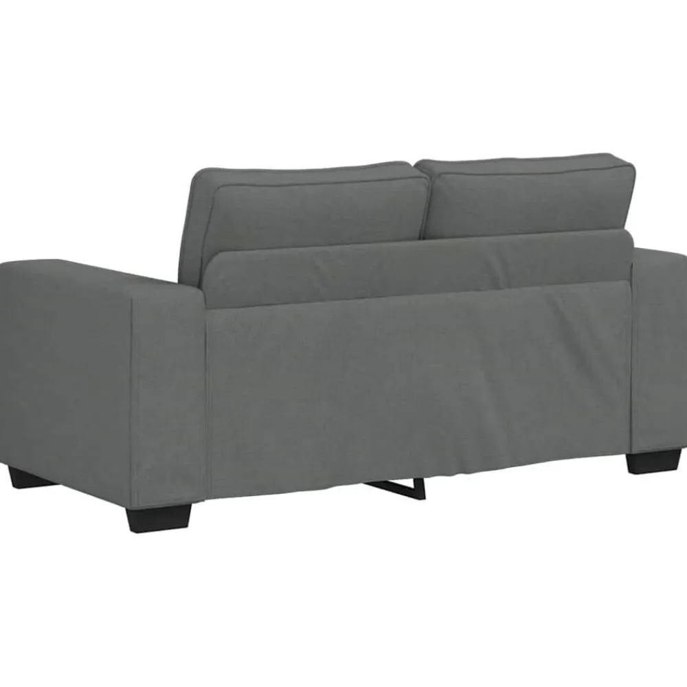 vidaXL Conjunto de sofá de 3 piezas con cojines de tela Gris oscuro New