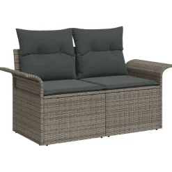 vidaXL Muebles De Jardín-Conjunto de sofá de jardín con cojín 7 pcs Poliratán