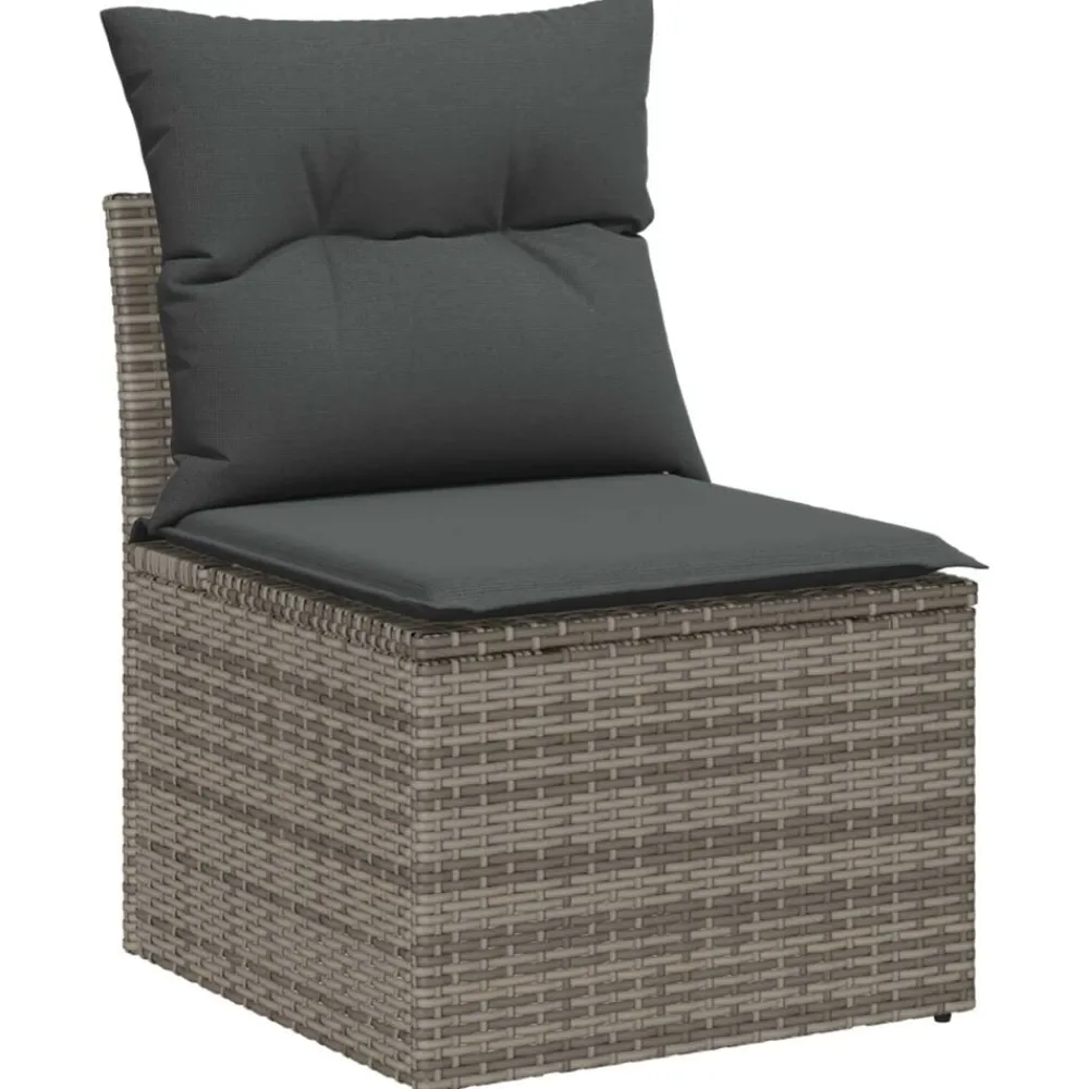vidaXL Muebles De Jardín-Conjunto de sofá de jardín con cojín 7 pcs Poliratán