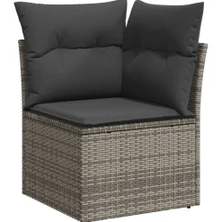vidaXL Muebles De Jardín-Conjunto de sofá de jardín con cojín 7 pcs Poliratán