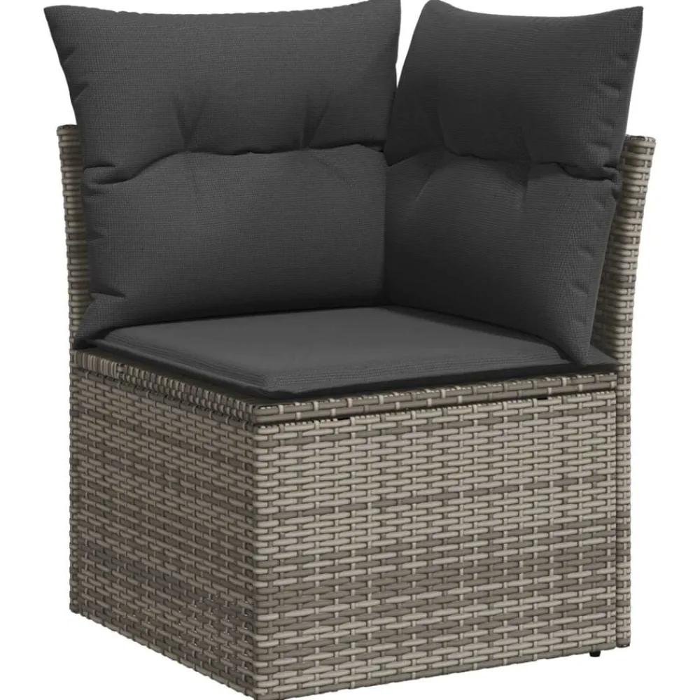 vidaXL Muebles De Jardín-Conjunto de sofá de jardín con cojín 7 pcs Poliratán