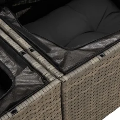 vidaXL Muebles De Jardín-Conjunto de sofá de jardín con cojín 7 pcs Poliratán