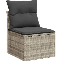 vidaXL Conjunto de sofá de jardín 10 pcs Poliratán Gris claro Online