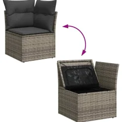 vidaXL Conjunto de sofá de jardín 6 pcs Poliratán Gris Sale