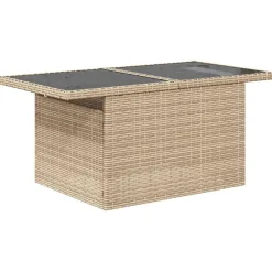 vidaXL Muebles De Jardín-Conjunto de sofá de jardín con cojín 7 pcs Beige Poliratán