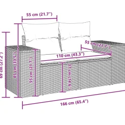 vidaXL Muebles De Jardín-Conjunto de sofá de jardín 8 pcs ratán sintético