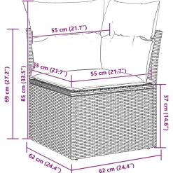 vidaXL Muebles De Jardín-Conjunto de sofá de jardín 8 pcs ratán sintético