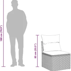 vidaXL Muebles De Jardín-Conjunto de sofá de jardín 8 pcs ratán sintético