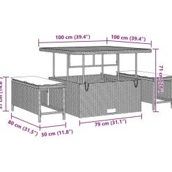 vidaXL Muebles De Jardín-Conjunto de sofá de jardín 8 pcs ratán sintético