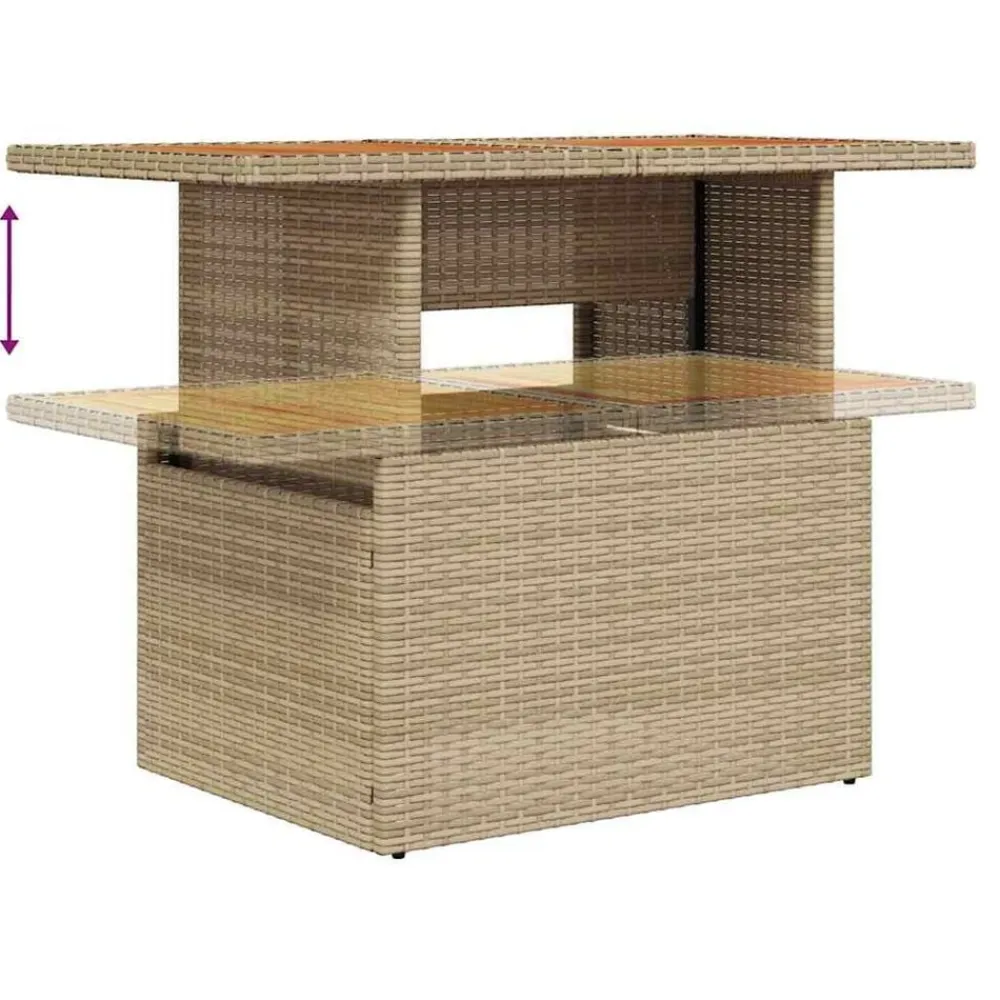 vidaXL Muebles De Jardín-Conjunto de sofá de jardín 6 pcs Beige Poliratán