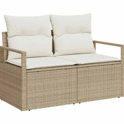vidaXL Muebles De Jardín-Conjunto de sofá de jardín 6 pcs Beige Poliratán