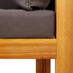 vidaXL Conjunto de sofá de jardín de 5 piezas con cojines de madera de acacia y ratán Gris Best