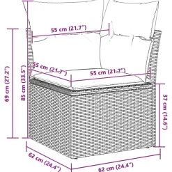 vidaXL Conjunto de sofá de jardín 10 pcs Poliratán Negro Best