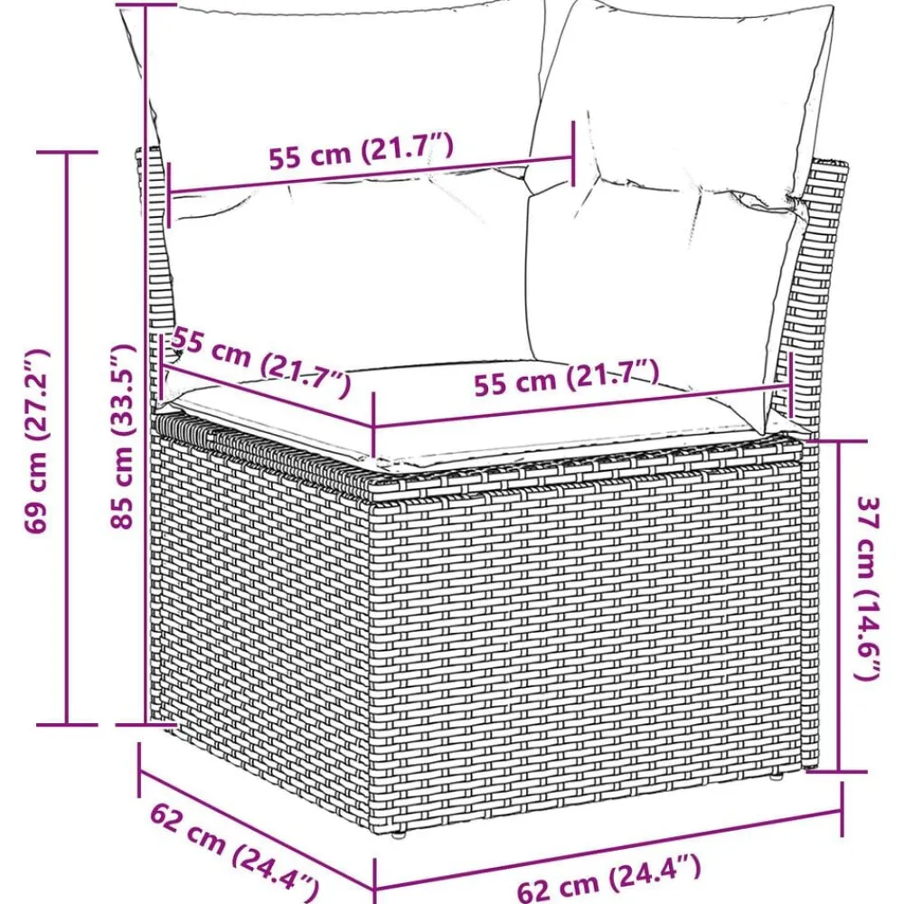 vidaXL Conjunto de sofá de jardín 10 pcs Poliratán Negro Best
