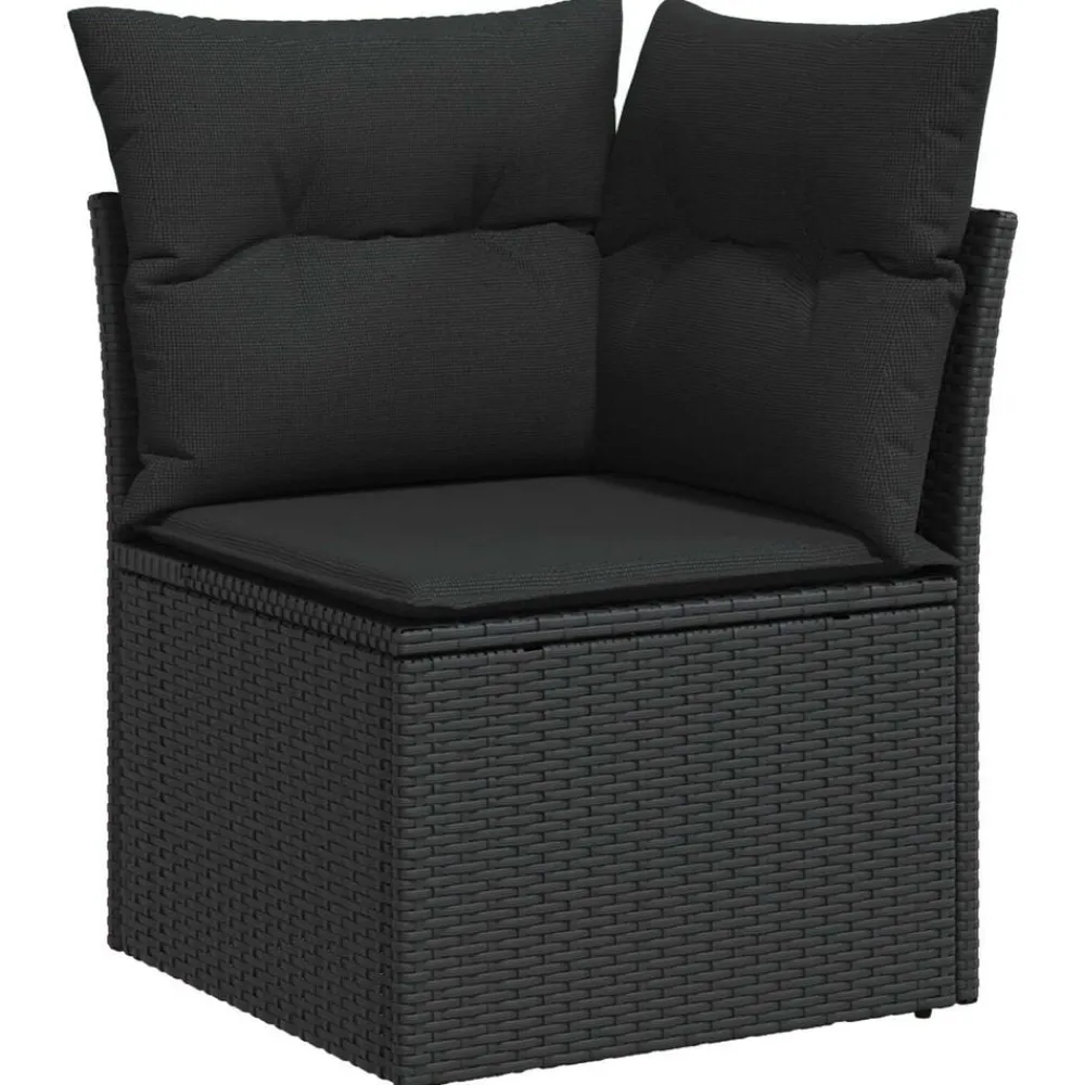 vidaXL Conjunto de sofá de jardín 10 pcs Poliratán Negro Best