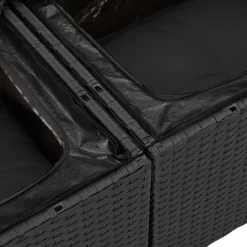 vidaXL Conjunto de sofá de jardín 10 pcs Poliratán Negro Best