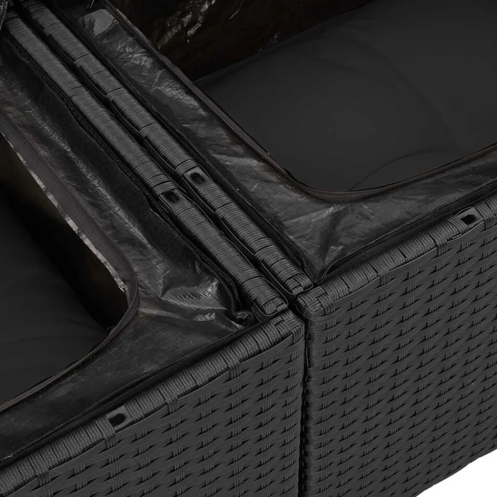 vidaXL Conjunto de sofá de jardín 10 pcs Poliratán Negro Best