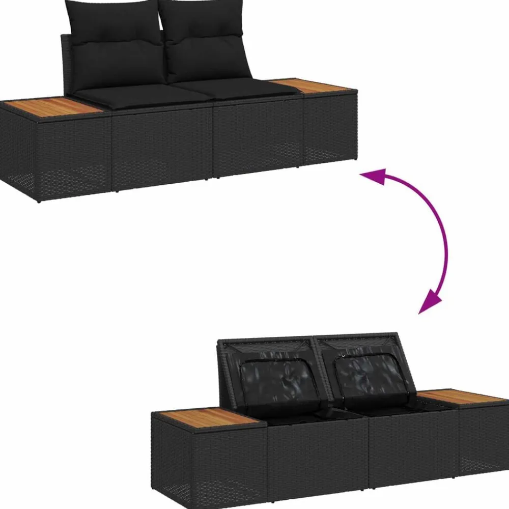 vidaXL Muebles De Jardín-Conjunto de sofá de jardín 8 pcs Poliratán