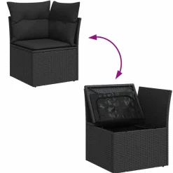 vidaXL Muebles De Jardín-Conjunto de sofá de jardín 8 pcs Poliratán