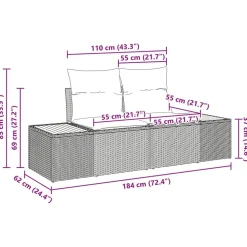 vidaXL Muebles De Jardín-Conjunto de sofá de jardín 8 pcs Poliratán