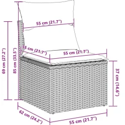 vidaXL Muebles De Jardín-Conjunto de sofá de jardín 8 pcs Poliratán