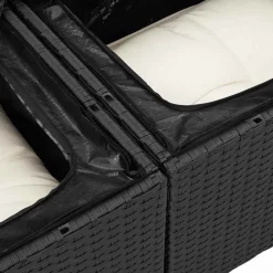 vidaXL Muebles De Jardín-Conjunto de sofá de jardín 11 pcs Negro Poliratán