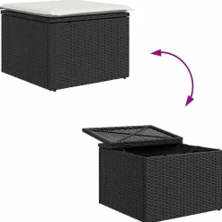 vidaXL Muebles De Jardín-Conjunto de sofá de jardín 4 pcs crema ratán sintético