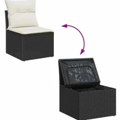 vidaXL Muebles De Jardín-Conjunto de sofá de jardín 4 pcs crema ratán sintético