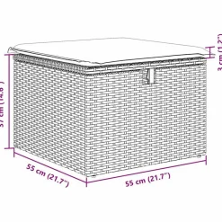 vidaXL Conjunto de sofá de jardín con cojín 8 pcs Poliratán Gris claro