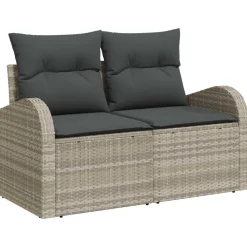 vidaXL Muebles De Jardín-Conjunto de sofá de jardín con cojín 8 pcs Poliratán