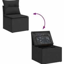 vidaXL Muebles De Jardín-Conjunto de sofá de jardín con cojín 6 pcs Poliratán