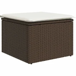 vidaXL Conjunto de sofá de jardín 5 pcs Marrón y crema ratán sintético Marrón y Online