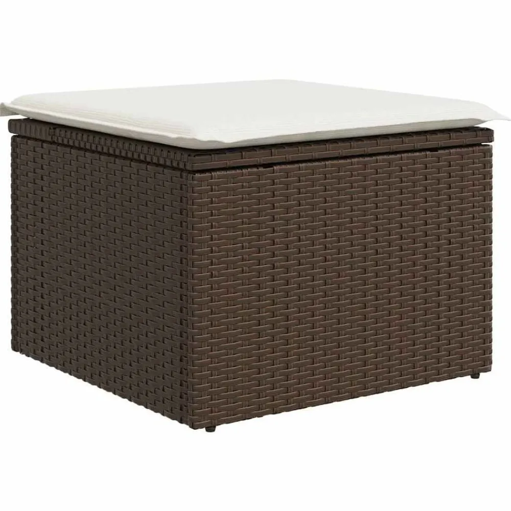 vidaXL Conjunto de sofá de jardín 5 pcs Marrón y crema ratán sintético Marrón y Online