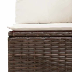 vidaXL Conjunto de sofá de jardín 5 pcs Marrón y crema ratán sintético Marrón y Online