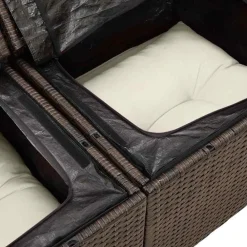 vidaXL Conjunto de sofá de jardín 5 pcs Marrón y crema ratán sintético Marrón y Online