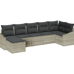 vidaXL Muebles De Jardín-Conjunto de sofá de jardín 7 pcs ratán sintético
