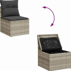 vidaXL Muebles De Jardín-Conjunto de sofá de jardín 7 pcs ratán sintético