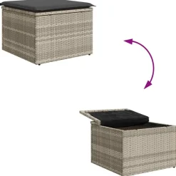 vidaXL Muebles De Jardín-Conjunto de sofá de jardín 7 pcs ratán sintético