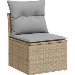 vidaXL Muebles De Jardín-Conjunto de sofá de jardín con cojín 6 pcs ratán sintético