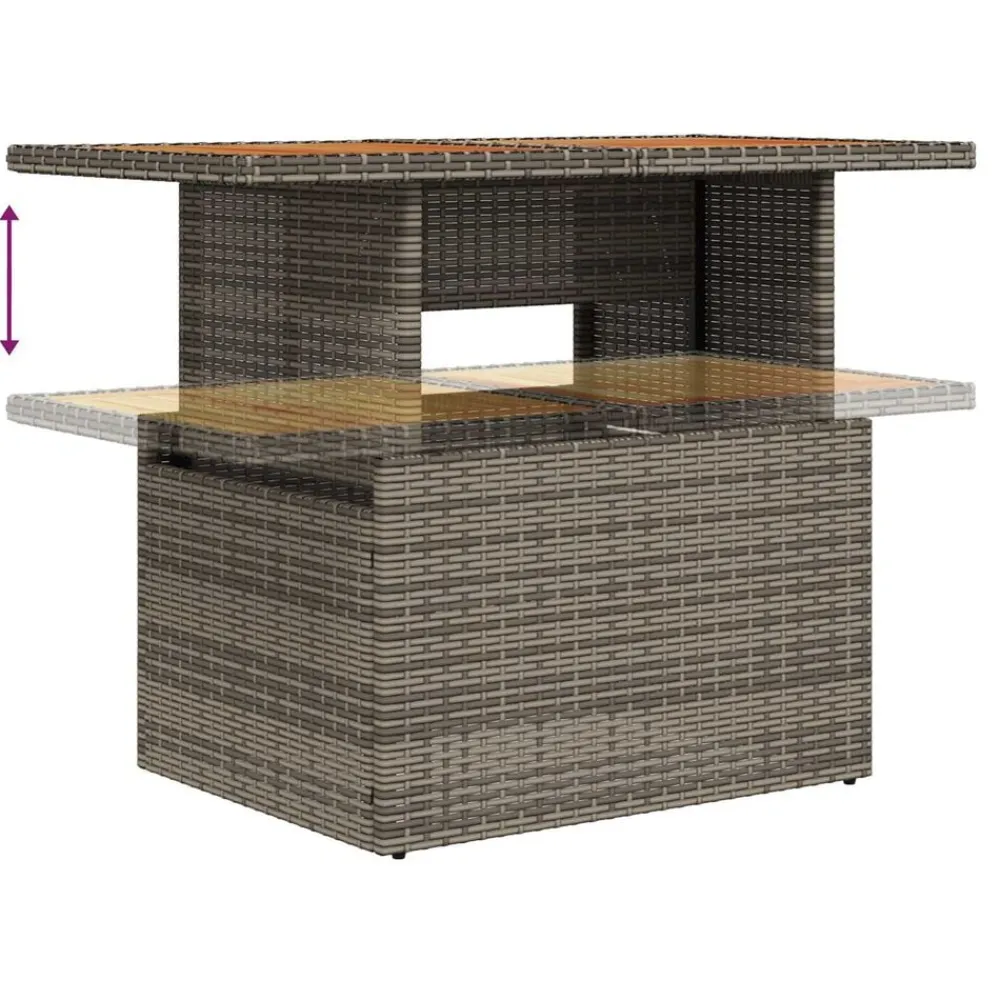 vidaXL Muebles De Jardín-Conjunto de sofá de jardín 8 pcs Poliratán