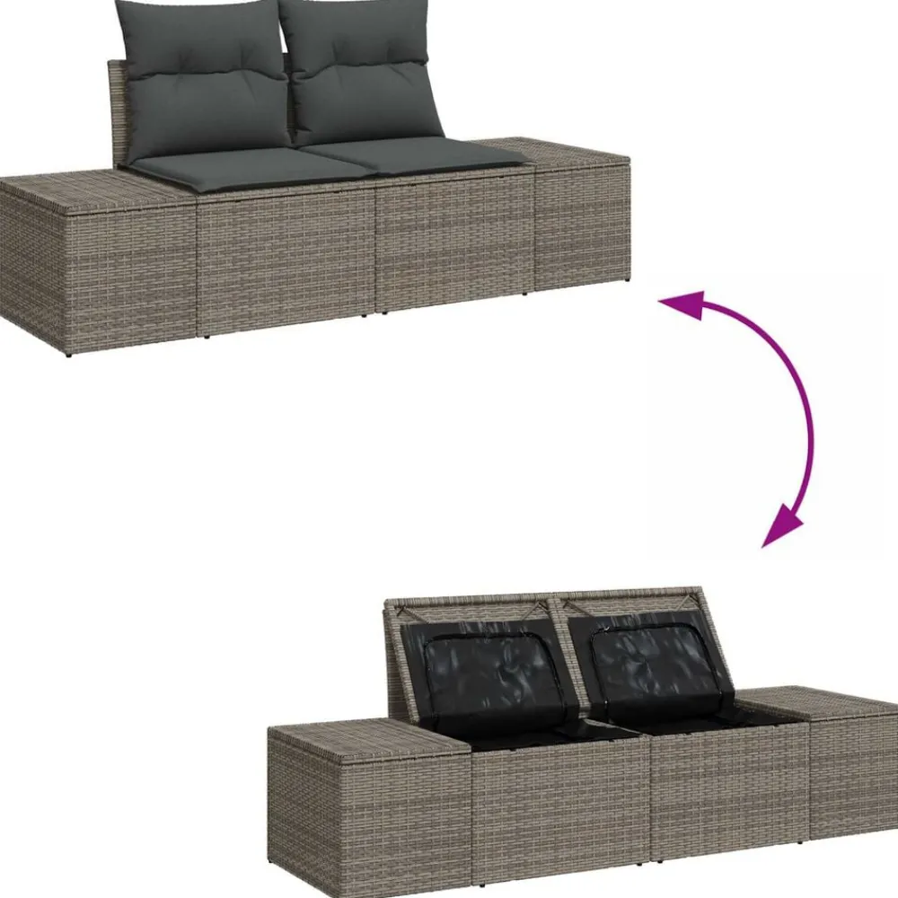 vidaXL Muebles De Jardín-Conjunto de sofá de jardín 8 pcs Poliratán