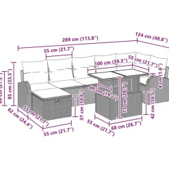 vidaXL Conjunto de sofá de jardín con cojín 8 pcs Poliratán Negro Sale