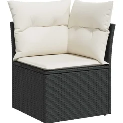 vidaXL Conjunto de sofá de jardín con cojín 8 pcs Poliratán Negro Sale