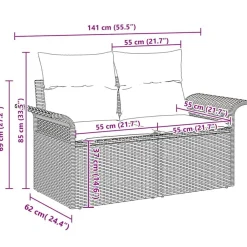 vidaXL Conjunto de sofá de jardín 8 pcs ratán sintético Gris claro Discount
