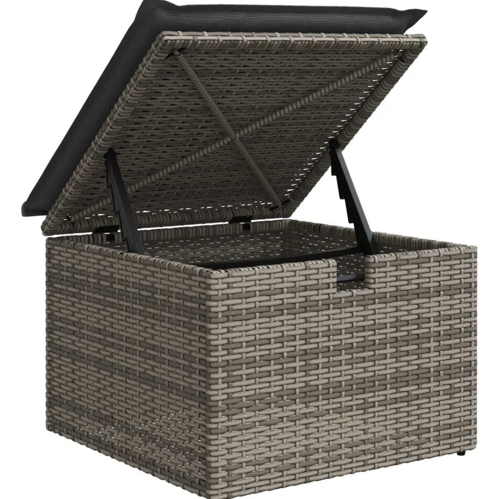 vidaXL Conjunto de sofá de jardín con cojín 6 pcs Poliratán Gris Discount