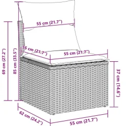 vidaXL Conjunto de sofá de jardín con cojín 6 pcs Poliratán Gris Discount