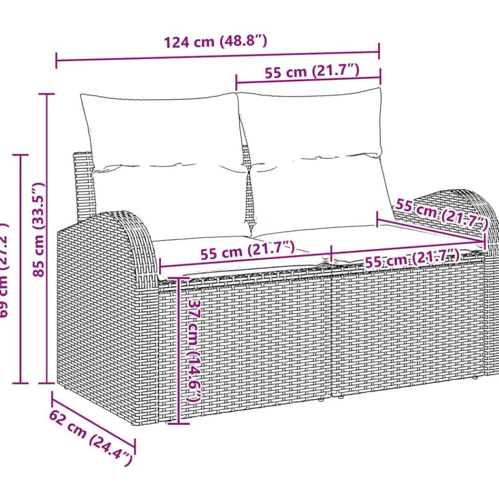 vidaXL Conjunto de sofá de jardín con cojín 6 pcs Poliratán Gris Discount