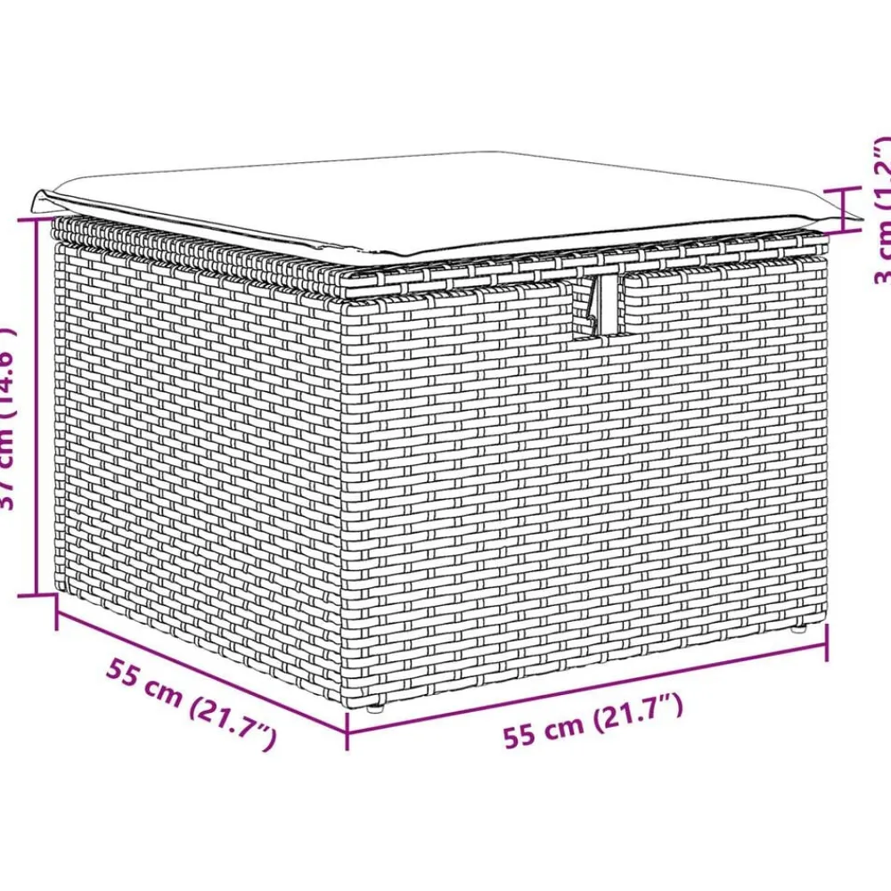 vidaXL Conjunto de sofá de jardín con cojín 6 pcs Poliratán Gris Discount